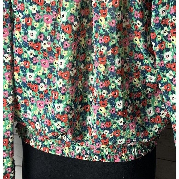 Rachel Zoe Blouse Semi-Sheer Colorful Floral Print - Picture 11 of 14